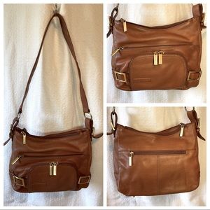 Vintage Stone Mountain Leather Shoulder Bag